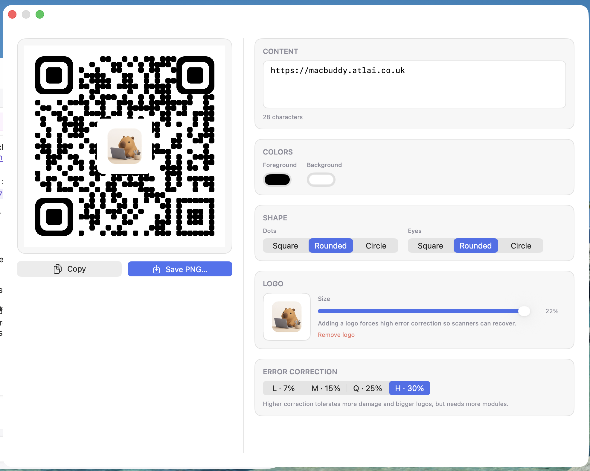 QR Code generator